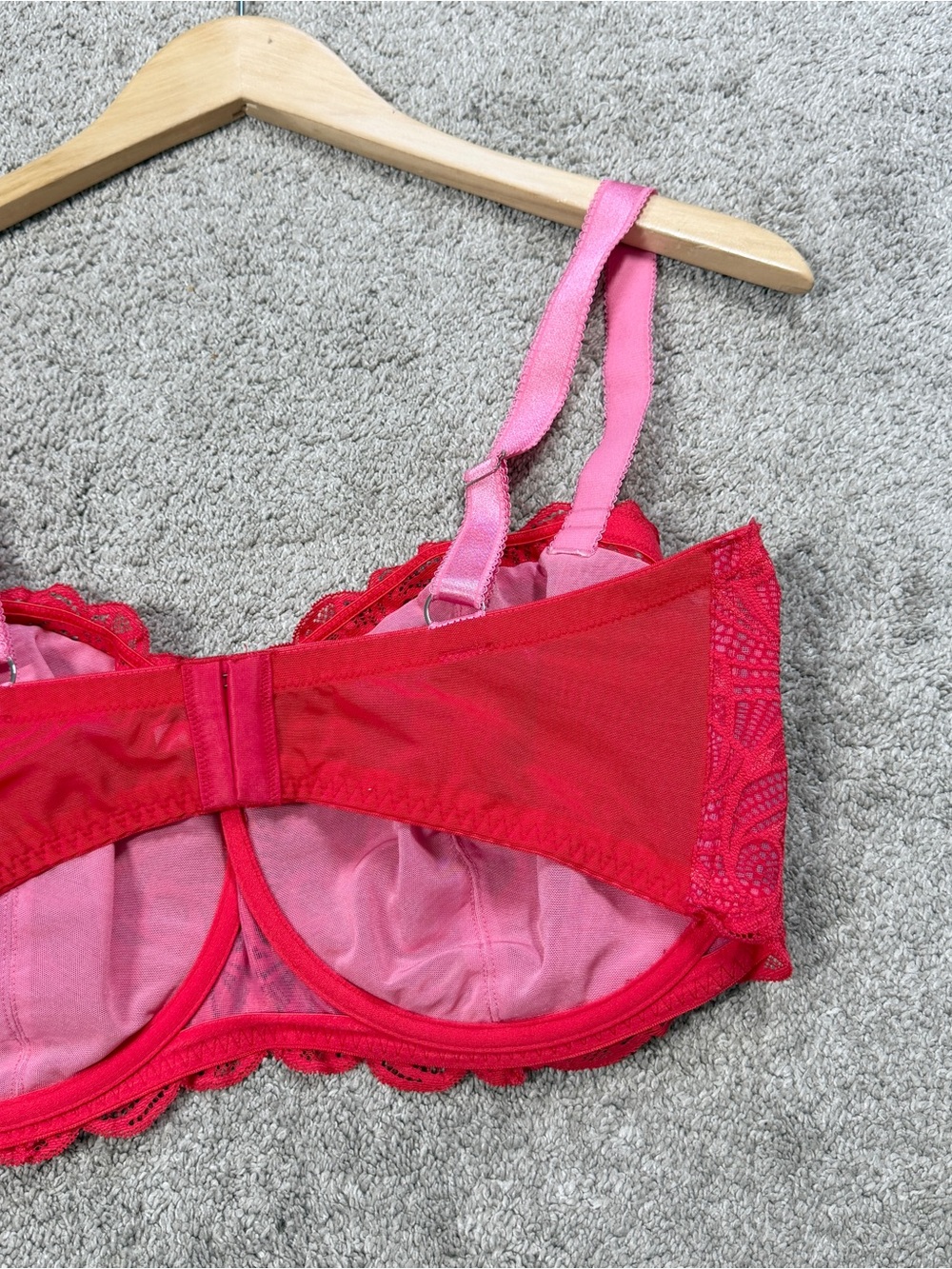 Adore Me Women’s Lace Bra Underwire Romantic Sexy in Red 40I - Picture 6 of 13